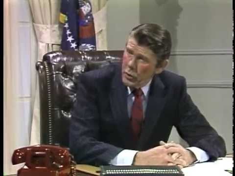Johnny Carson as Reagan, a "Who's On First" spoof