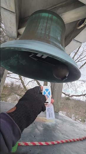 Close up remote controlled electric bell ringer #bells #fyp