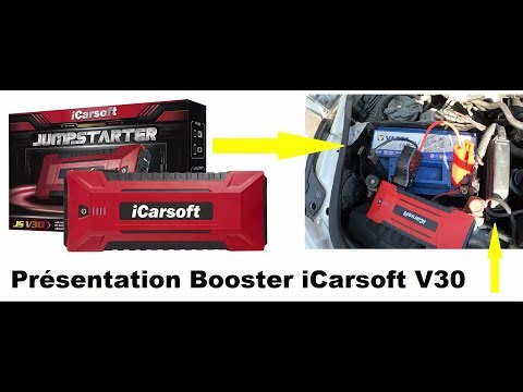 Presentation BOOSTER Icarsoft V30 car motorcycle battery starter and other external batteries