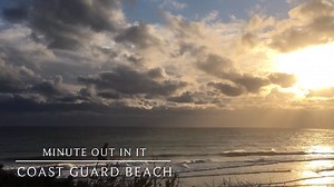 20-second video of a cold morning at the beach. Sunbeams from the rising sun are pushing through steel gray clouds set against blue sky. Natural sound of waves breaking on the beach. | Cape Cod National Seashore