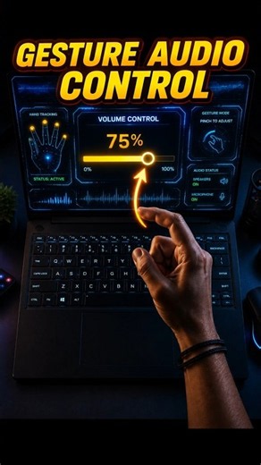 Control PC Audio With Hand Gestures! 🤯 (Tony Stark Tech in Python) #shorts #handgesture #tonystark
