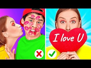 BE MY VALENTINE! || Valentine’s Day Couple Hack, Pranks and Life By 123 GO Like!