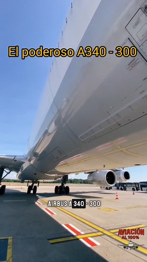 El poderoso A 340-300 Un coloso que nunca pasa desapercibido… ¡Qué máquina! ✈️ #fblifestyle #fyp #aeropuerto #avgeek #viral | Aviación al 100%