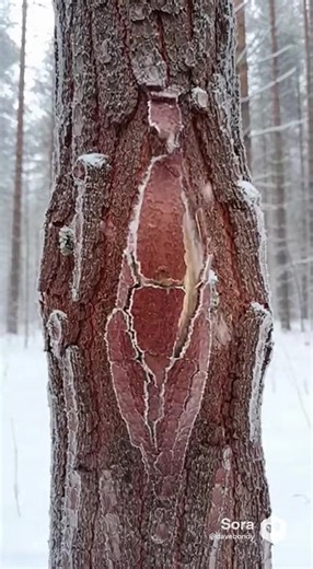 It sounds unbelievable, but trees can actually explode in winter when extreme cold causes the sap inside to freeze and expand, building pressure until the trunk cracks with a loud bang. It is rare, but when temperatures drop fast, the force can split a tree apart almost like a small explosion. #ExplodingTree.