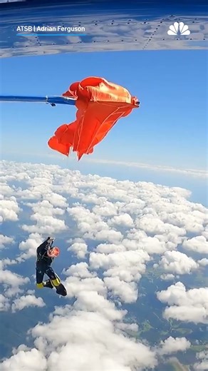 Skydiver hangs on plane's wing flap after his parachute snags | NBC4 Washington