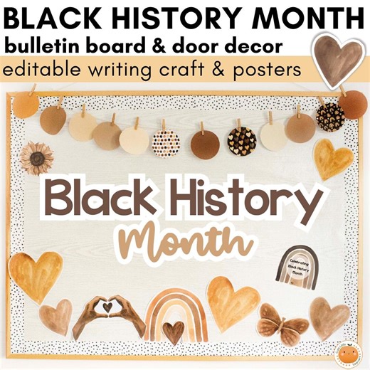 Black History Month Bulletin Board | Classroom Door Display | Printable February Decor - Etsy