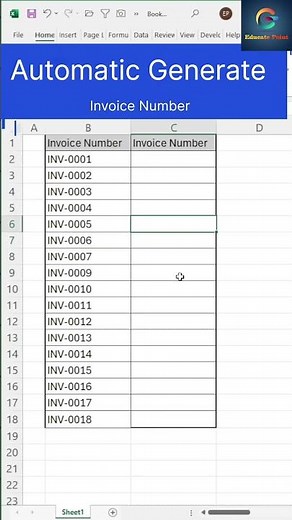 How To Generate Automatic Invoice Number in Excel 🔥#excel #spreadsheetmagic #exceltips #viral