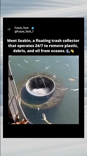 This Floating Trash Can Eats Ocean Plastic 24/7! 🤯 #shorts