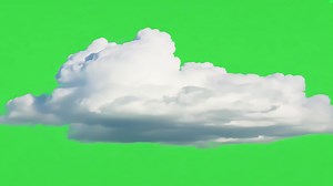 Download Fluffy White Cloud on green screen background. for free