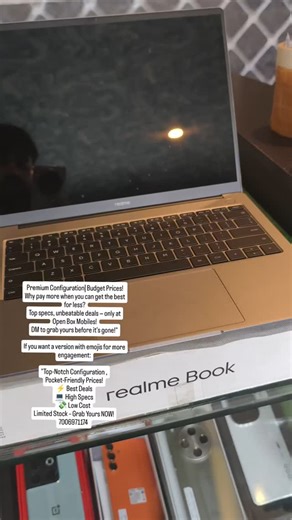 The Open Box Store® on Instagram: "Premium Configuration| Budget Prices! Why pay more when you can get the best for less? Top specs, unbeatable deals — only at Open Box Mobiles! DM to grab yours before it's gone!" If you want a version with emojis for more engagement: "Top-Notch Configuration , Pocket-Friendly Prices! ⚡ Best Deals 💻 High Specs 💸 Low Cost Limited Stock – Grab Yours NOW! #openboxstore2020 @openboxstore2020"