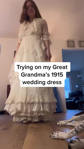Trying on Great Grandma’s 1915 Wedding Dress