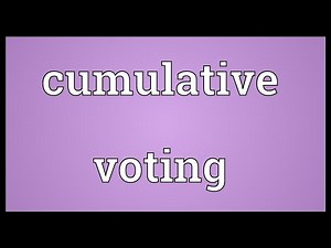Cumulative voting Meaning