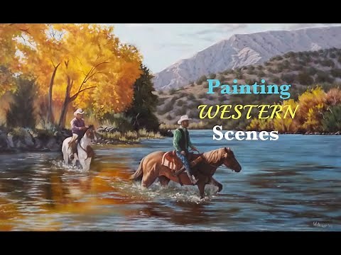 Oil Painting demonstration - Western Landscapes with horses