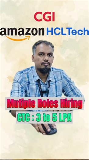 Besant Technologies OMR - No.1 Software (IT) Training Institute on Instagram: "🚨 FRESHERS BULK HIRING ALERT – HCL TECH | AMAZON | CGI 🚨 💬 𝐂𝐨𝐦𝐦𝐞𝐧𝐭 “𝐋𝐈𝐍𝐊” 🔗 𝐀𝐩𝐩𝐥𝐲 𝐋𝐢𝐧𝐤 𝐰𝐢𝐥𝐥 𝐃𝐌 Are you a fresher searching for the right opportunity to enter the IT industry? Here’s your chance to start your career with top global MNCs. ✨ *HCL Tech, Amazon & CGI* are hiring freshers in bulk! 💼 Company Names: *HCL Technologies | Amazon | CGI* 🎯 Roles: *Multiple Roles* 💰 CTC: *₹3 – ₹5 LP