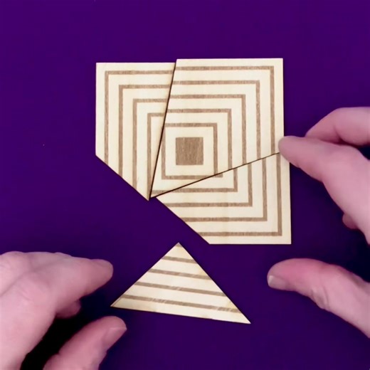 Geometric dissection. Square to a triangle.