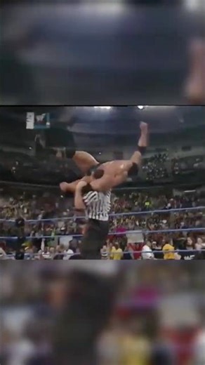 Kurt Angle as referee helps Edge (& Christian) to defeat The rock (& Undertaker) - Smackdown 2000