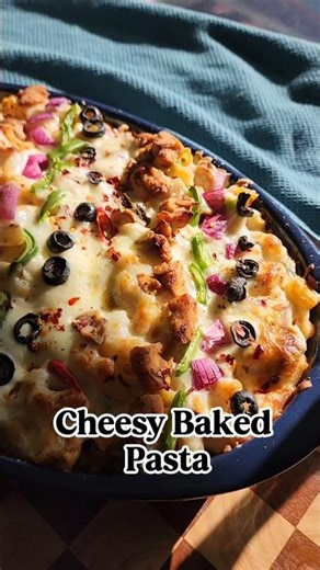 Cheesy Baked Pasta Recipe #shorts #recipe #pasta