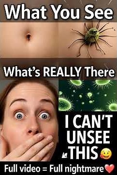 Normal belly button vs what's actually there under microscope