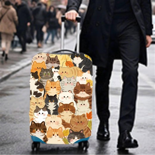 Cartoon Kitten Cat Luggage Cover, Travel Suitcase Cover protector Skins, Custom Photo Print Available Fits for 18-32 Inch Trip Luggage - Etsy