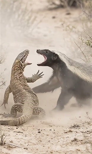 Honey badger vs Monitor Lizard