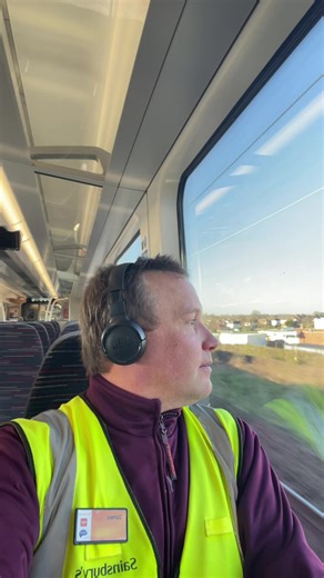 On the train to Beaulieu Park for work of Sainsbury’s Springfield! 🚊🛒🧡