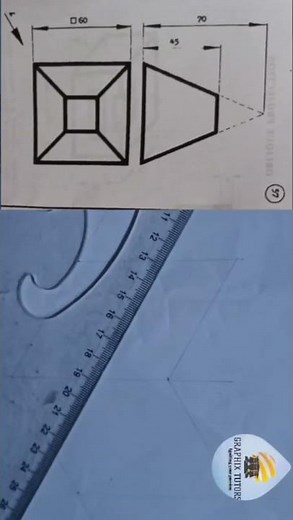 Truncated Square Base Pyramid In Isometric Projection