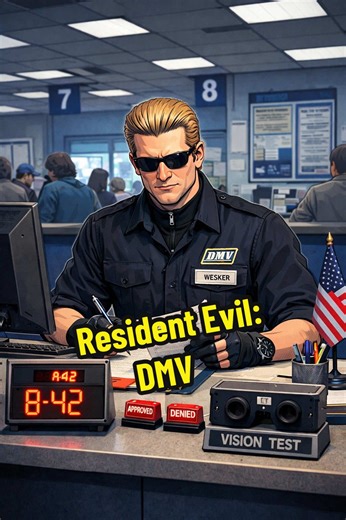 *DMV worker throws shades and teleports behind you* #residentevil #wesker #residentevilafterlife #dmv #residentevilmeme