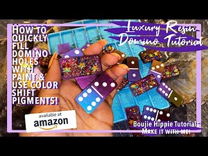 DIY Luxury Resin Domino Set| Crafting w/ CS 💜| How To Create Color Shift 3D Galaxy Epoxy Art