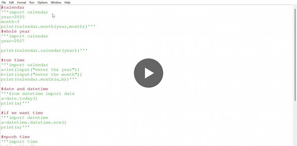 #python #calendar #datetime #epochtime #pythonbasics #learningpython #womenintech #codegnan | Venkata Suvarna Yelavarthipati