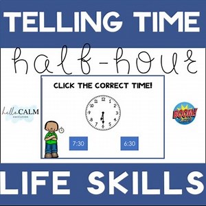 Telling Time Half Hour Interactive BOOM CARDS