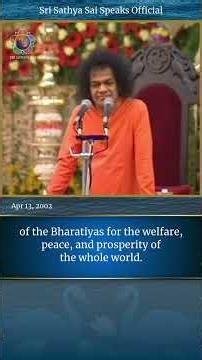 Why Humanity Is Losing Peace Despite Progress | Sri Sathya Sai Speaks | Apr 13, 2002