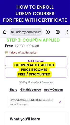 How to Enroll Udemy Courses for FREE in 2026 (Using Coupons with Certification) #udemy #courses