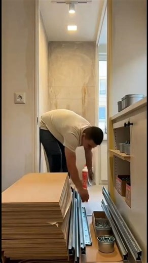 Narrow Kitchen Gap Transformed into a Slide-Out Pantry | #timelapse #interiordesign #diy #homedecor