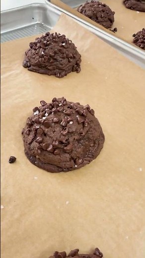 The BIGGEST, THICKEST TRIPLE Chocolate Cookies