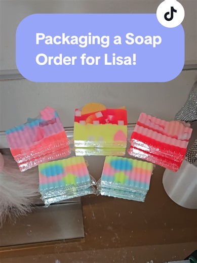 Hi Lisa! I want to thank you from the bottom of my heart for supporting me and my shop. Lisa ordered Goat Milk Soaps in Over the Rainbow, Strawberry Shortcake, Raspberry Lemonade and Cotton Candy Twist. #goatmilksoap #mysterybox #coldprocesssoap #handmadeskincare #flashsale