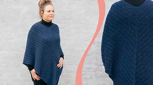 Virka mjuk poncho med hålmönster – gratis virkmönster