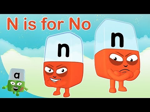 ‪@officialalphablocks‬ - N is for No | Meet the Alphabet | Learn to Spell
