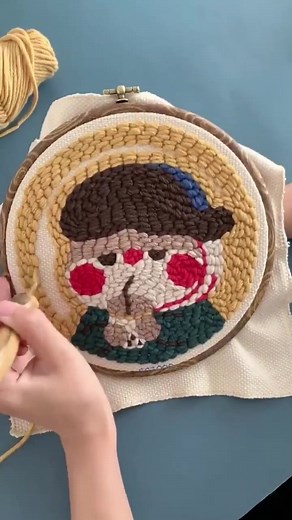 Do you like this simple and time-saving poke embroidery 😍😍😍#tiktoker #foryou #embroidery #handmade