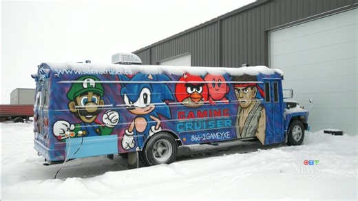 Saskatoon gamers convert bus to rolling entertainment venue