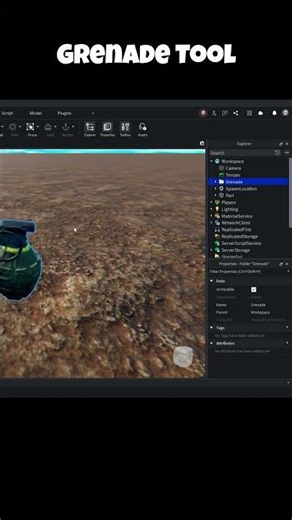 FREE Grenade tool in Roblox Studio #shorts #viral