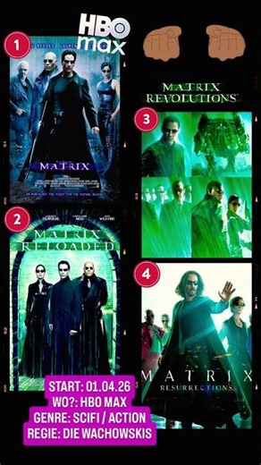SHORTS: Die komplette MATRIX-Reihe läuft seit dem 01.04.26 bei HBO Max #matrix
