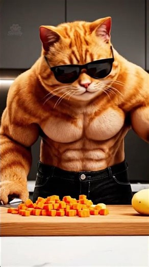 Muscular Cat Cooked a Chicken 😳🍗 | Animated Short #viralshorts2026