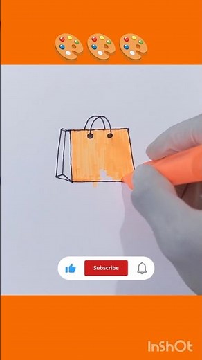 How to Draw a Shopping Bag 🛍️ #art #drawing