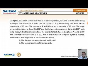 Lecture Video 6_18ME53_Module 2_Problems on Balancing of Rotating masses_Vinod Biradar