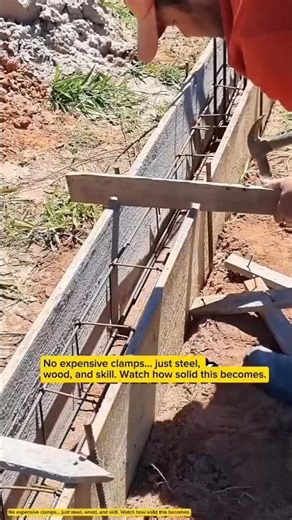 This Simple Trick Locks Concrete Forms PERFECTLY 😱🔨 #construction #concrete #formwork