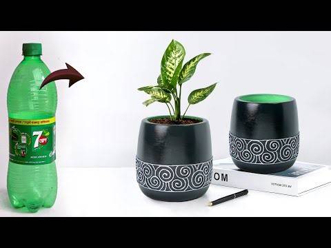 Plastic bottle Flower vase making || Gypsum flower vase making