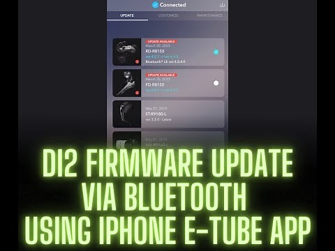 Updating Di2 firmware via Bluetooth using E-tube app on iPhone