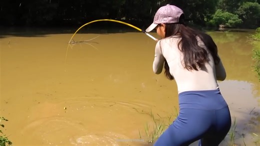 Watch what happens when a simple drink turns into an unusual fishing trick
