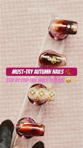 🔥 Fall Nail Design Tutorial 2025 | Must-Try Autumn Nail Art 🍁#nailtutorial #fallnails #naildesign