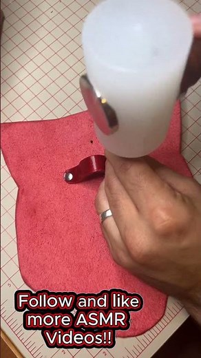 Finishing the Red Leather Sunglass Case 👓 ASMR (No Talking) #handmadeleather